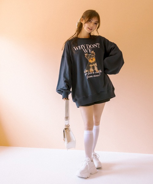 OLIVE des OLIVE（オリーブデオリーブ）の「【WEB限定】犬プリントスウェット（スウェット・レディース・ネイビー/オフホワイト/オートミール・FREE）」の19枚目の写真