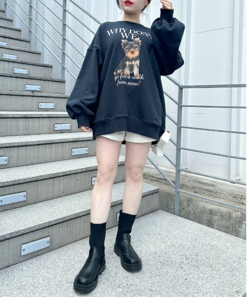 OLIVE des OLIVE（オリーブデオリーブ）の「【WEB限定】犬プリントスウェット（スウェット・レディース・ネイビー/オフホワイト/オートミール・FREE）」の20枚目の写真