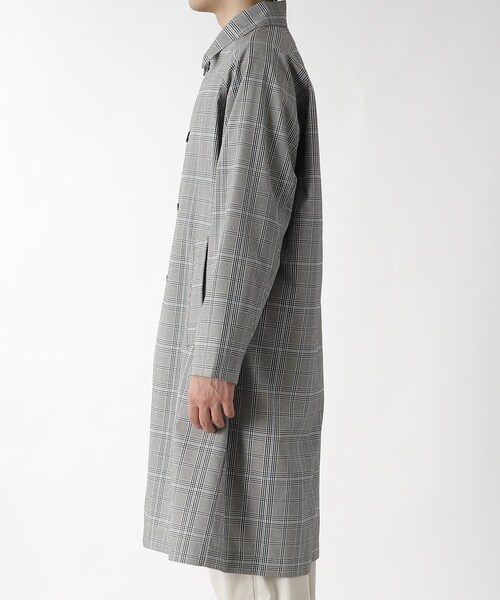 THE SHOP TK （ザ ショップ ティーケー ）の「◆TRチェックステンカラーコート（ステンカラーコート・メンズ・モスグリーン系1/ブラック系1・03/02）」の6枚目の写真