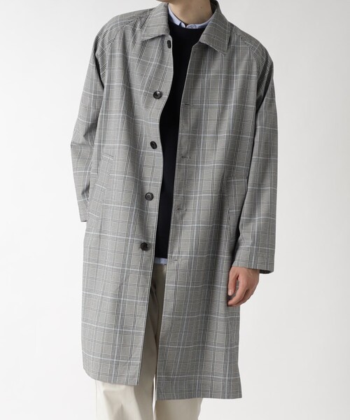 THE SHOP TK （ザ ショップ ティーケー ）の「◆TRチェックステンカラーコート（ステンカラーコート・メンズ・モスグリーン系1/ブラック系1・03/02）」の20枚目の写真