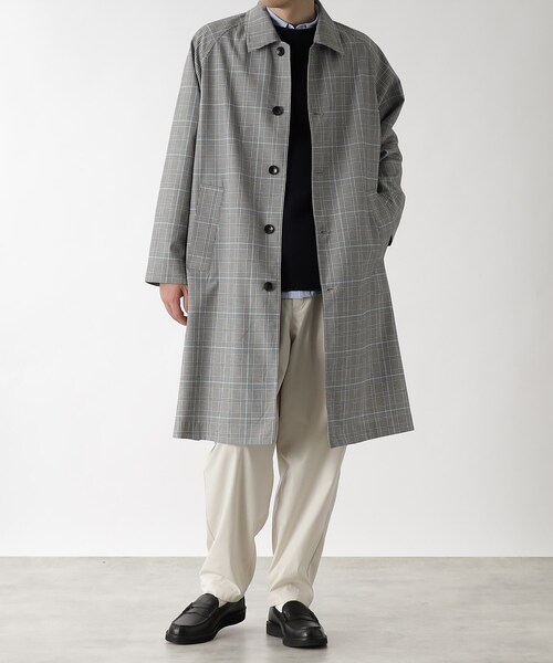 THE SHOP TK （ザ ショップ ティーケー ）の「◆TRチェックステンカラーコート（ステンカラーコート・メンズ・モスグリーン系1/ブラック系1・03/02）」の21枚目の写真