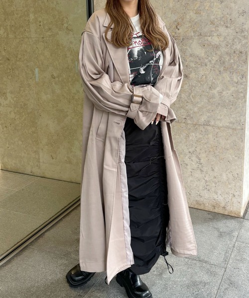 RETRO GIRL（レトロガール）の「トレンチコート（トレンチコート・レディース・ナチュラル/ライトベージュ/ライトグレー・FREE）」の2枚目の写真