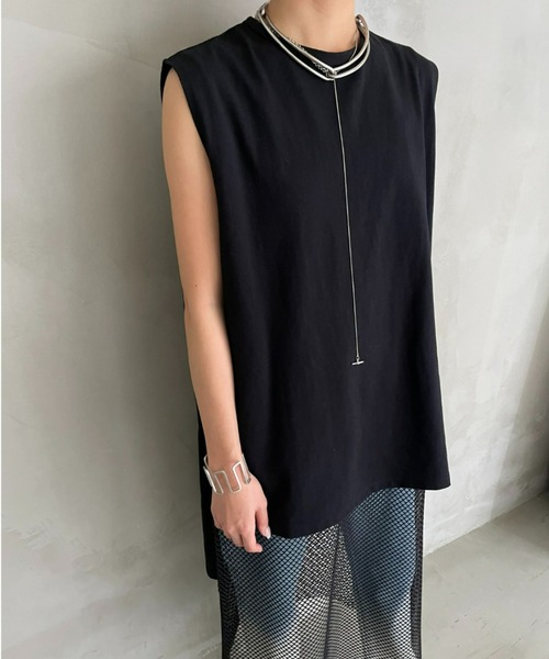 AIC.（エーアイシー）の「サイドスリットオーバーサイズタンクトップ/綿100%/ヘビーウェイト/7.8オンス（Tシャツ/カットソー・レディース・ブラック/オフホワイト/グレイッシュベージュ/その他・FREE）」の21枚目の写真