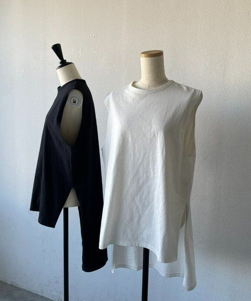 AIC.（エーアイシー）の「サイドスリットオーバーサイズタンクトップ/綿100%/ヘビーウェイト/7.8オンス（Tシャツ/カットソー・レディース・ブラック/オフホワイト/グレイッシュベージュ/その他・FREE）」の17枚目の写真