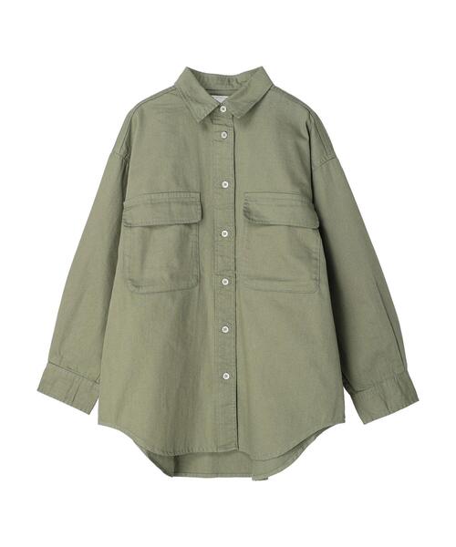 AMERICAN HOLIC(アメリカンホリック)の「Wポケットワークシャツ(シャツ/ブラウス・レディース・カーキ/ライトグレー・M/L)」の14枚目の写真