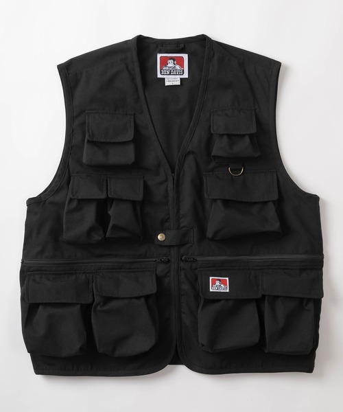 90s ベンデイビスフィッシングベストミリタリーベスト黒ベスト