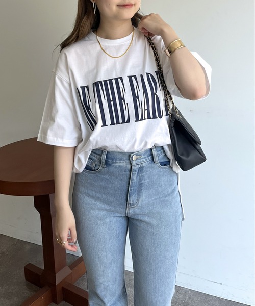 prose verse（プロズヴェール）の「ロゴプリントラウンドヘムTシャツ（Tシャツ/カットソー・レディース・チャコール/オフホワイト・MEDIUM）」の7枚目の写真