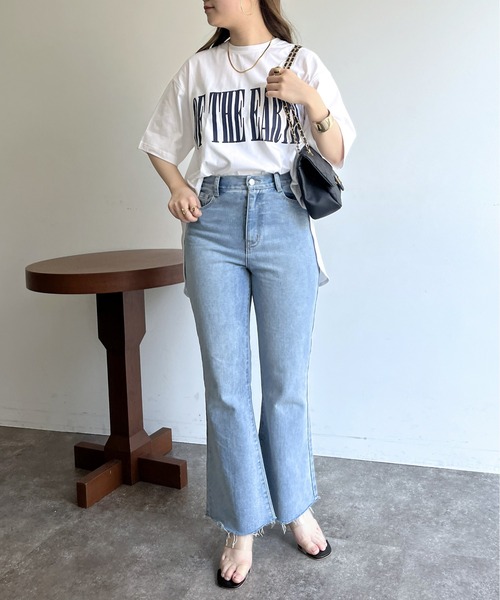 prose verse（プロズヴェール）の「ロゴプリントラウンドヘムTシャツ（Tシャツ/カットソー・レディース・チャコール/オフホワイト・MEDIUM）」の10枚目の写真