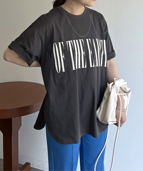 prose verse（プロズヴェール）の「ロゴプリントラウンドヘムTシャツ（Tシャツ/カットソー・レディース・チャコール/オフホワイト・MEDIUM）」の18枚目の写真