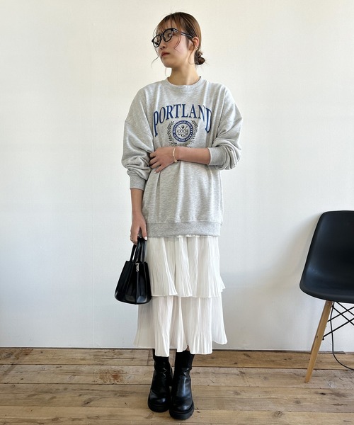 Kotoe(コトエ)の「3段フリルスカート ロング ティアード プリーツ ブラック ホワイト(スカート・レディース・ブラック/ホワイト・FREE)」の11枚目の写真