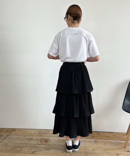 Kotoe(コトエ)の「3段フリルスカート ロング ティアード プリーツ ブラック ホワイト(スカート・レディース・ブラック/ホワイト・FREE)」の22枚目の写真