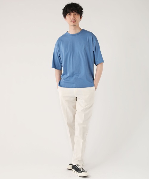 THE CASUAL(カジュアル)の「接触冷感天竺オーバーサイズカットソー(Tシャツ/カットソー・メンズ・ブルーグレー/ブラック/ホワイト/ベージュ系/グリーン/チャコール・L/LL/M)」の9枚目の写真