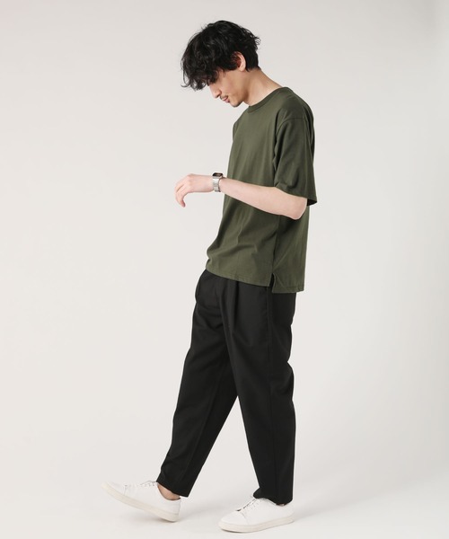 THE CASUAL(カジュアル)の「接触冷感天竺オーバーサイズカットソー(Tシャツ/カットソー・メンズ・ブルーグレー/ブラック/ホワイト/ベージュ系/グリーン/チャコール・L/LL/M)」の12枚目の写真