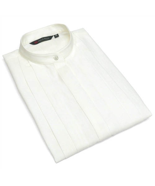 TOKYO SHIRTS（トウキョウシャツ）の「【吸水速乾】【COFREX】スタンドカラー ビジュー釦 七分袖ブラウス（ビジネスシャツ・レディース・ホワイト・S/LL/M/L）」の7枚目の写真