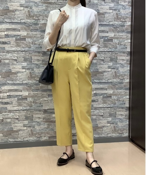 TOKYO SHIRTS（トウキョウシャツ）の「【吸水速乾】【COFREX】スタンドカラー ビジュー釦 七分袖ブラウス（ビジネスシャツ・レディース・ホワイト・S/LL/M/L）」の8枚目の写真