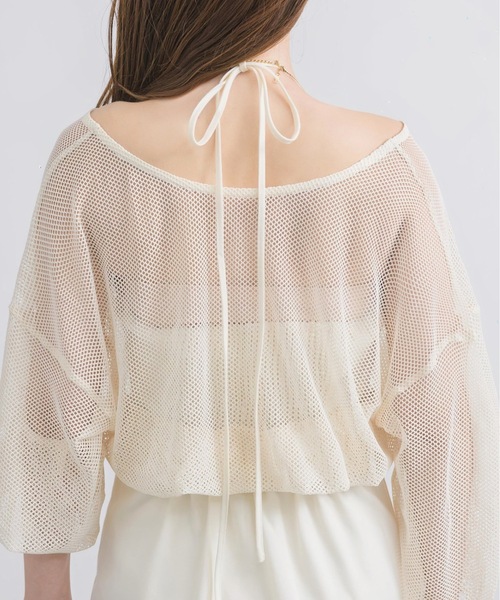 NEUNA（ヌナ）の「【挑戦しやすいアメスリワンピース！】3WAYアメスリキャミリボンシアートップスワンピース（ワンピース・レディース・アイボリー/ブラック・FREE/SMALL）」の5枚目の写真