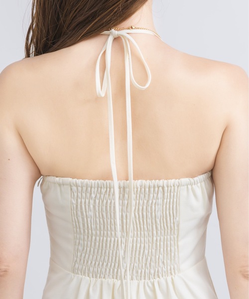 NEUNA（ヌナ）の「【挑戦しやすいアメスリワンピース！】3WAYアメスリキャミリボンシアートップスワンピース（ワンピース・レディース・アイボリー/ブラック・FREE/SMALL）」の10枚目の写真