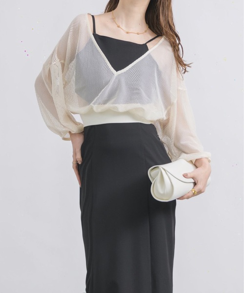 NEUNA（ヌナ）の「【挑戦しやすいアメスリワンピース！】3WAYアメスリキャミリボンシアートップスワンピース（ワンピース・レディース・アイボリー/ブラック・FREE/SMALL）」の18枚目の写真