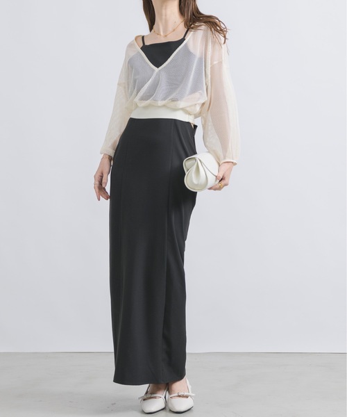 NEUNA（ヌナ）の「【挑戦しやすいアメスリワンピース！】3WAYアメスリキャミリボンシアートップスワンピース（ワンピース・レディース・アイボリー/ブラック・FREE/SMALL）」の19枚目の写真