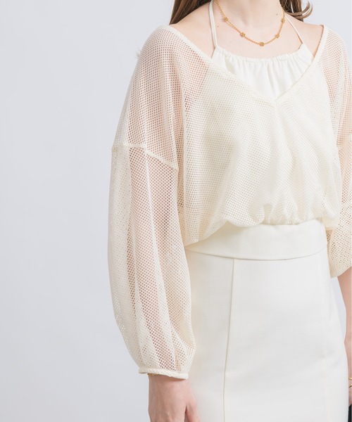 NEUNA（ヌナ）の「【挑戦しやすいアメスリワンピース！】3WAYアメスリキャミリボンシアートップスワンピース（ワンピース・レディース・アイボリー/ブラック・FREE/SMALL）」の14枚目の写真