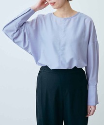 IEDIT ヴィンテージ風スパンローン素材のしわが気になりにくいシャツライクトップス