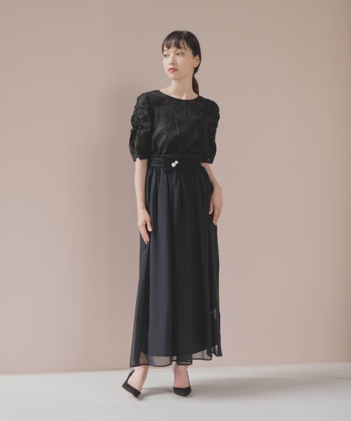 kaene（カエン）の「ジャガードギャザードレス（ドレス・レディース・ブルー/ブラック・34/36/38）」の21枚目の写真