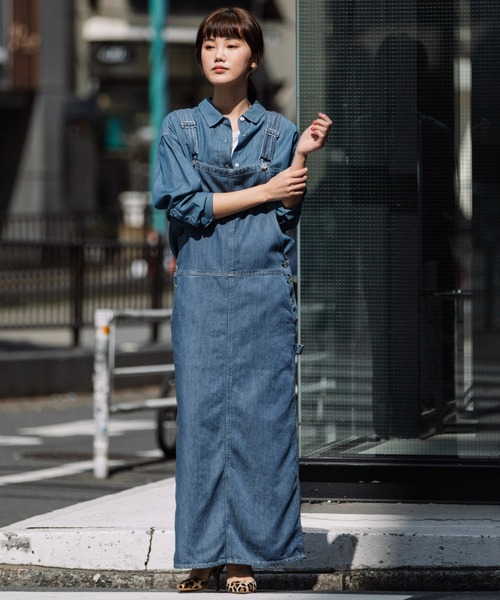 Munich（ミューニック）の「9ozテンセルコットンデニムジャンパースカート（ジャンパースカート・レディース・ブルー/ネイビー・S/M）」の3枚目の写真