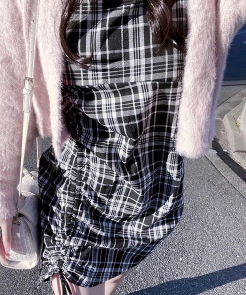 Chick(チック)の「Check Gather Dress / チェックギャザーキャミワンピース(ワンピース・レディース・ブラック・M/S)」の22枚目の写真
