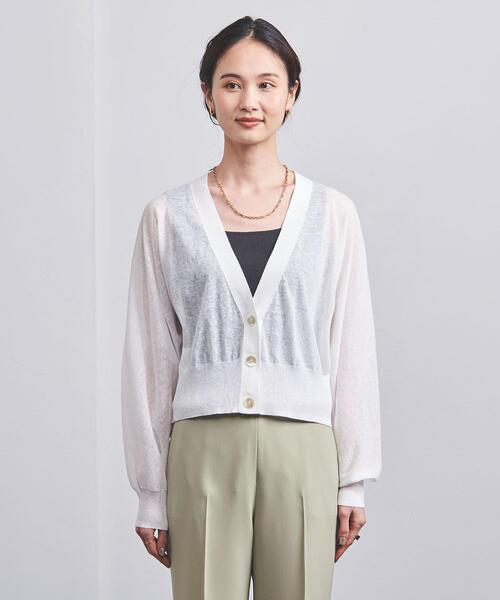 UNITED ARROWS（ユナイテッドアローズ）の「C/LI/N ドルマンスリーブ カーディガン（カーディガン/ボレロ・レディース・オフホワイト/ブラック/ライム/ネイビー・FREE）」の16枚目の写真