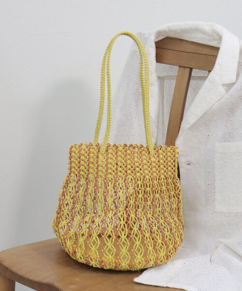 The Bagmati(ザバグマティ)の「【BAGMATI/バグマティ】MIXマクラメハンドバッグ(ショルダーバッグ・レディース・イエロー系その他3/ブルー系その他3・FREE)」の5枚目の写真