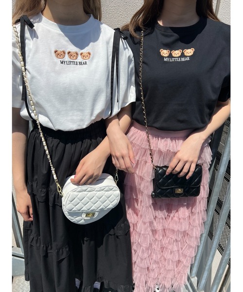 PHILLY(フィリー)の「クマ刺繍Tシャツ(Tシャツ/カットソー・レディース・ブラック/オフホワイト・FREE)」の12枚目の写真