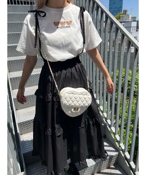PHILLY(フィリー)の「クマ刺繍Tシャツ(Tシャツ/カットソー・レディース・ブラック/オフホワイト・FREE)」の4枚目の写真