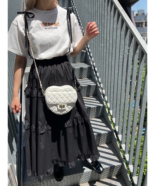 PHILLY(フィリー)の「クマ刺繍Tシャツ(Tシャツ/カットソー・レディース・ブラック/オフホワイト・FREE)」の5枚目の写真