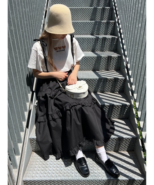 PHILLY(フィリー)の「クマ刺繍Tシャツ(Tシャツ/カットソー・レディース・ブラック/オフホワイト・FREE)」の7枚目の写真