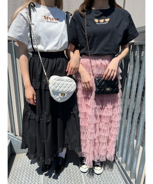 PHILLY(フィリー)の「クマ刺繍Tシャツ(Tシャツ/カットソー・レディース・ブラック/オフホワイト・FREE)」の14枚目の写真
