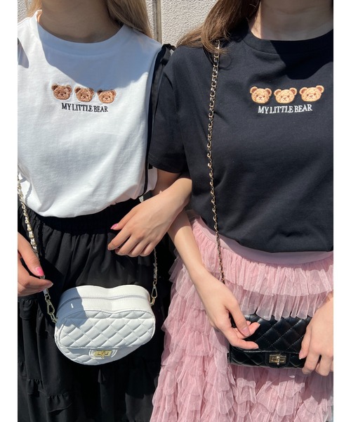 PHILLY(フィリー)の「クマ刺繍Tシャツ(Tシャツ/カットソー・レディース・ブラック/オフホワイト・FREE)」の15枚目の写真