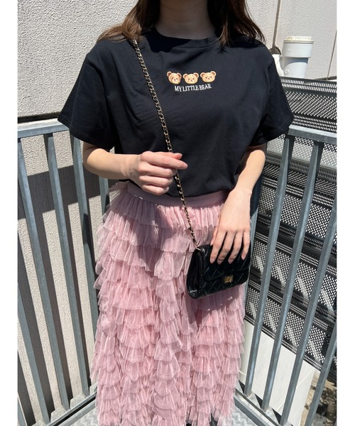 PHILLY(フィリー)の「クマ刺繍Tシャツ(Tシャツ/カットソー・レディース・ブラック/オフホワイト・FREE)」の8枚目の写真