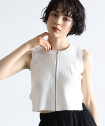 PAGEBOY | フルZIPMIXリブノースリーブ(タンクトップ)