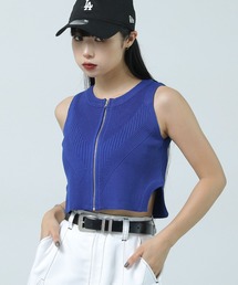 PAGEBOY | フルZIPMIXリブノースリーブ(タンクトップ)