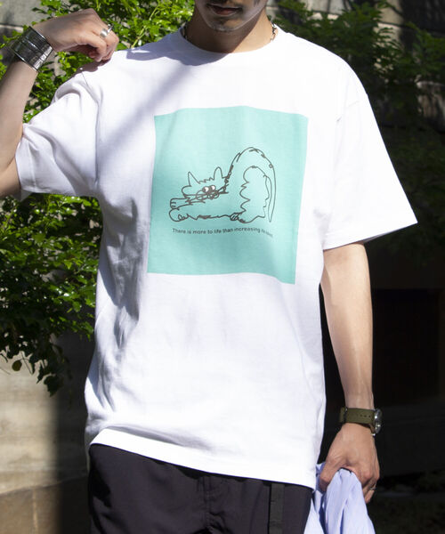 GLOSTER（グロスター）の「イラストレーター【ogwillust/オガワナツミ】 コラボTシャツ vol2（Tシャツ/カットソー・メンズ・チャコールグレー/ホワイト・M/L）」の7枚目の写真