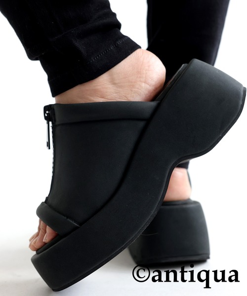 antiqua(アンティカ)の「厚底ミュールサンダル(サンダル・レディース・ブラック・S/M/L/LL)」の4枚目の写真