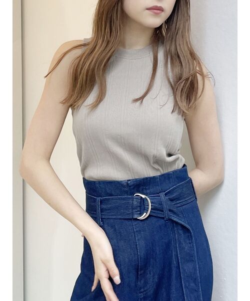 MURUA（ムルーア）の「アメスリタンク（Tシャツ/カットソー・レディース・ホワイト/ブラック/ベージュ/ブルー・FREE）」の3枚目の写真