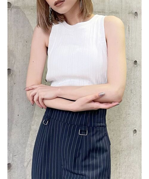 MURUA（ムルーア）の「アメスリタンク（Tシャツ/カットソー・レディース・ホワイト/ブラック/ベージュ/ブルー・FREE）」の2枚目の写真