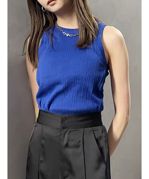 MURUA（ムルーア）の「アメスリタンク（Tシャツ/カットソー・レディース・ホワイト/ブラック/ベージュ/ブルー・FREE）」の4枚目の写真