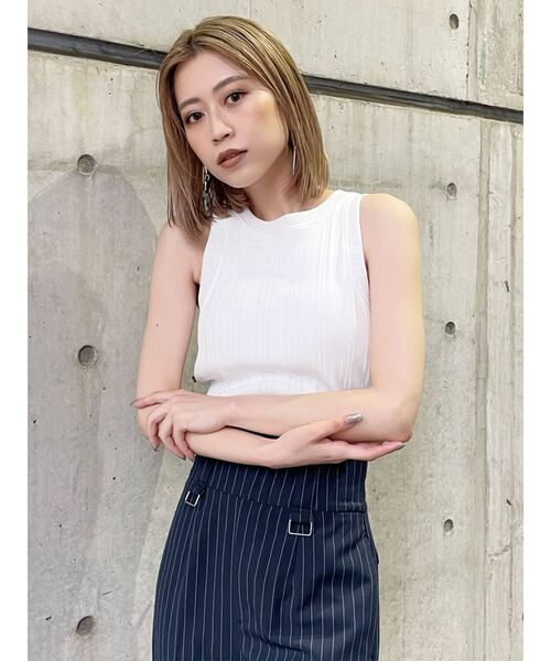 MURUA（ムルーア）の「アメスリタンク（Tシャツ/カットソー・レディース・ホワイト/ブラック/ベージュ/ブルー・FREE）」の5枚目の写真