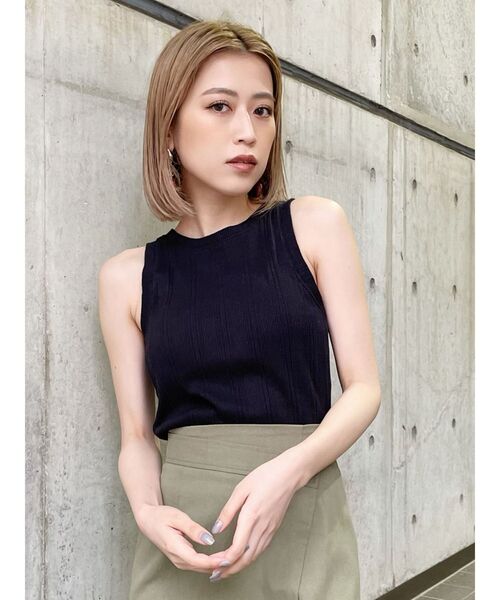 MURUA（ムルーア）の「アメスリタンク（Tシャツ/カットソー・レディース・ホワイト/ブラック/ベージュ/ブルー・FREE）」の9枚目の写真