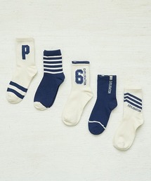 アソートロゴ＆ラインソックス５Ｐセット