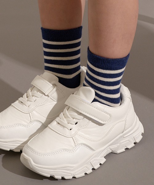 b・ROOM（ビールーム）の「アソートロゴ＆ラインソックス５Ｐセット（ソックス/靴下・キッズ・ブルー・SMALL/MEDIUM）」の5枚目の写真