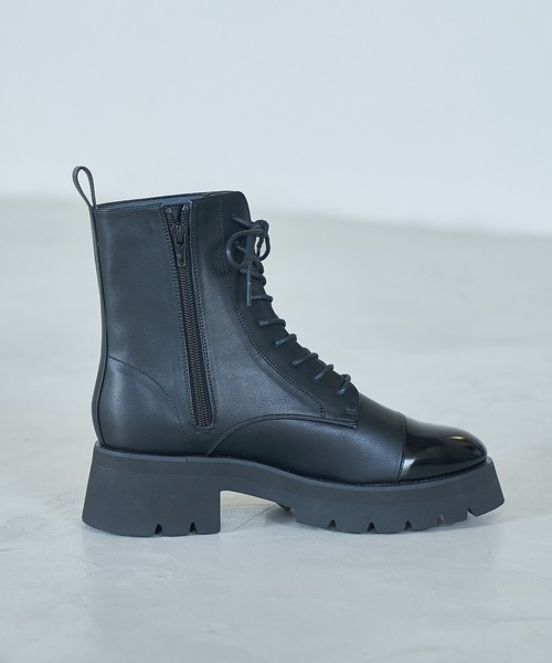 Juze（ジュゼ）の「【軽量】切り替えレースアップブーツ（ブーツ・レディース・ブラック・L/M/S）」の8枚目の写真