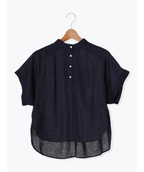 Lugnoncure（ルノンキュール）の「半袖バンドカラーシャツ（シャツ/ブラウス・レディース・ベージュ/オフホワイト/ネイビー・F）」の19枚目の写真